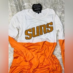 New Phoenix Suns Orange & white Colorblock Long Sleeve T-Shirt tee